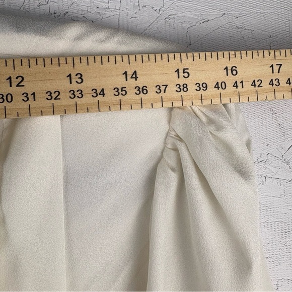 VTG Ann Chabrol Elegant Cream Pleated Button Down Shirt Women’s Sz 12 - Picture 7 of 9
